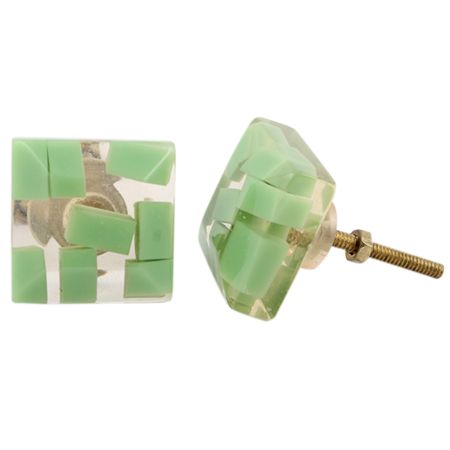 Sage Green Resin Square Knob